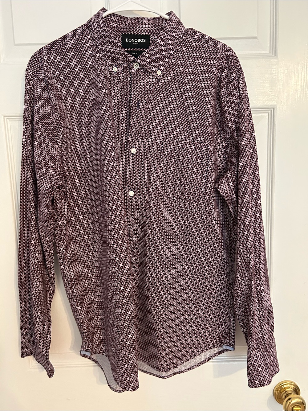 Bonobos Men's Button-Down Shirt in Burgundy Micro Geo